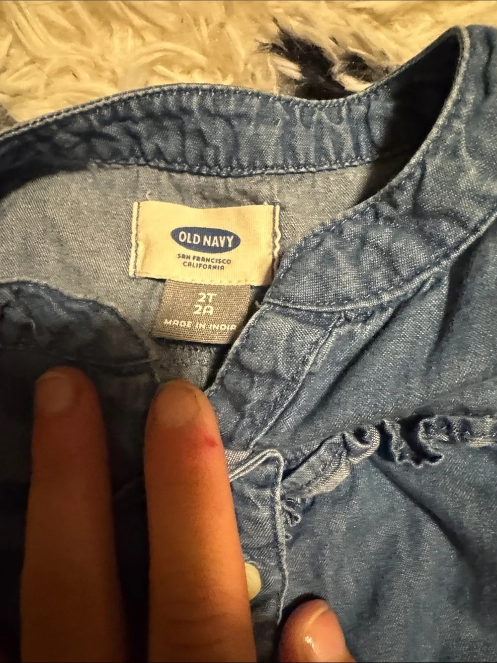 Old Navy Blue Denim Button-Front Girls' Top